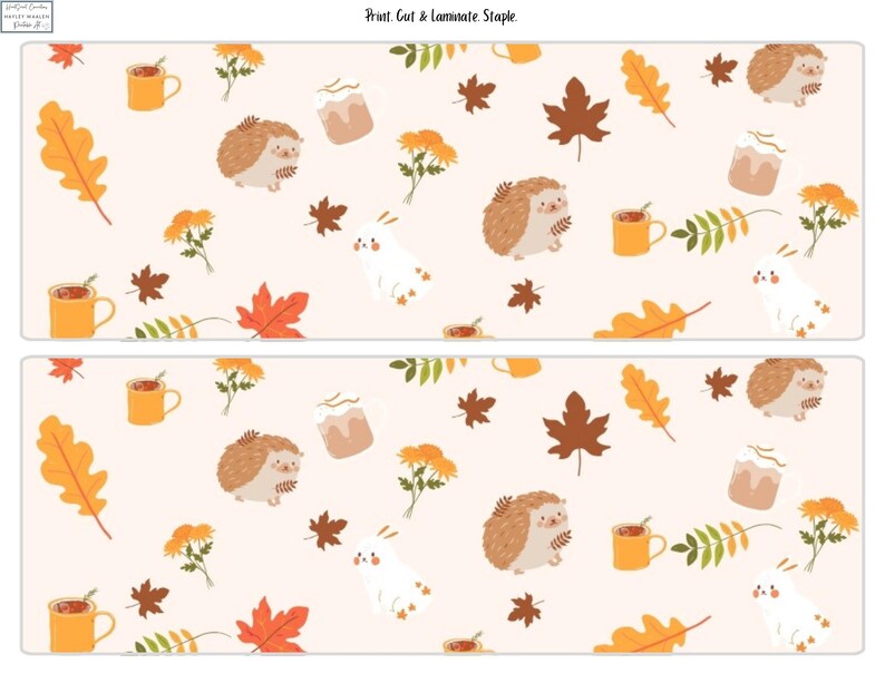 Printable Bulletin Board Borders Folksy Fall, Digital Download, PDF and