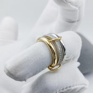 14KGF Sia Two Tone Eternity Connected Ring, 1/20 14K Quality Mark