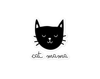 Adesivo "Cat Mama", adesivo "Cat Mom", adesivo per borraccia, adesivo per laptop, adesivo carino, adesivo per laptop, regalo divertente, decorazione