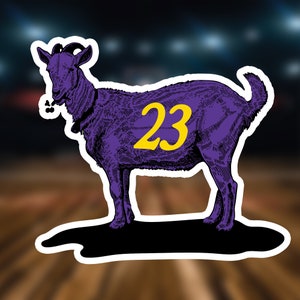 Los Angeles Basketball Goat Kiss Cut Stickers