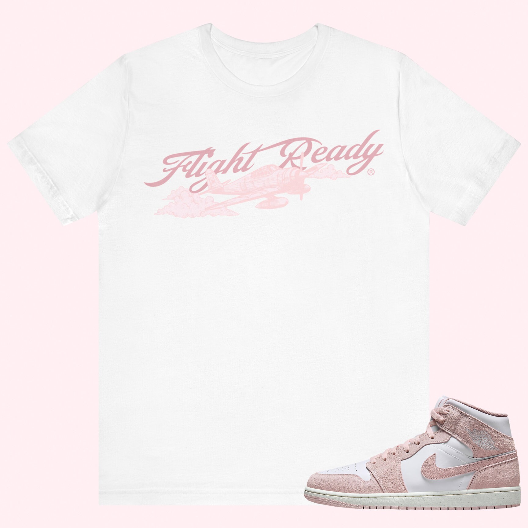 Jordan 1 Mid Legend Pink - Flight Ready - Unisex Sneaker Matching Tees -  Etsy