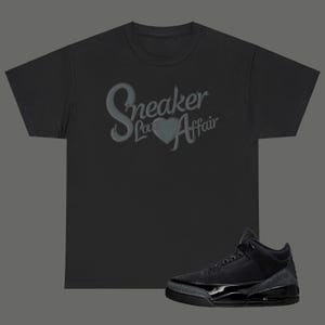 Jordan 3 Black Cat 2025 - Sneaker Love Affair - Unisexowe pasujące koszulki sportowe