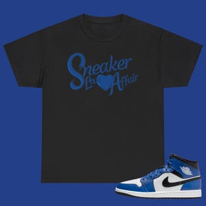 Jordan 1 Mid Game Royal - Sneaker Love Affair - Unisex Heavy Cotton Sneaker Dopasowana koszulka