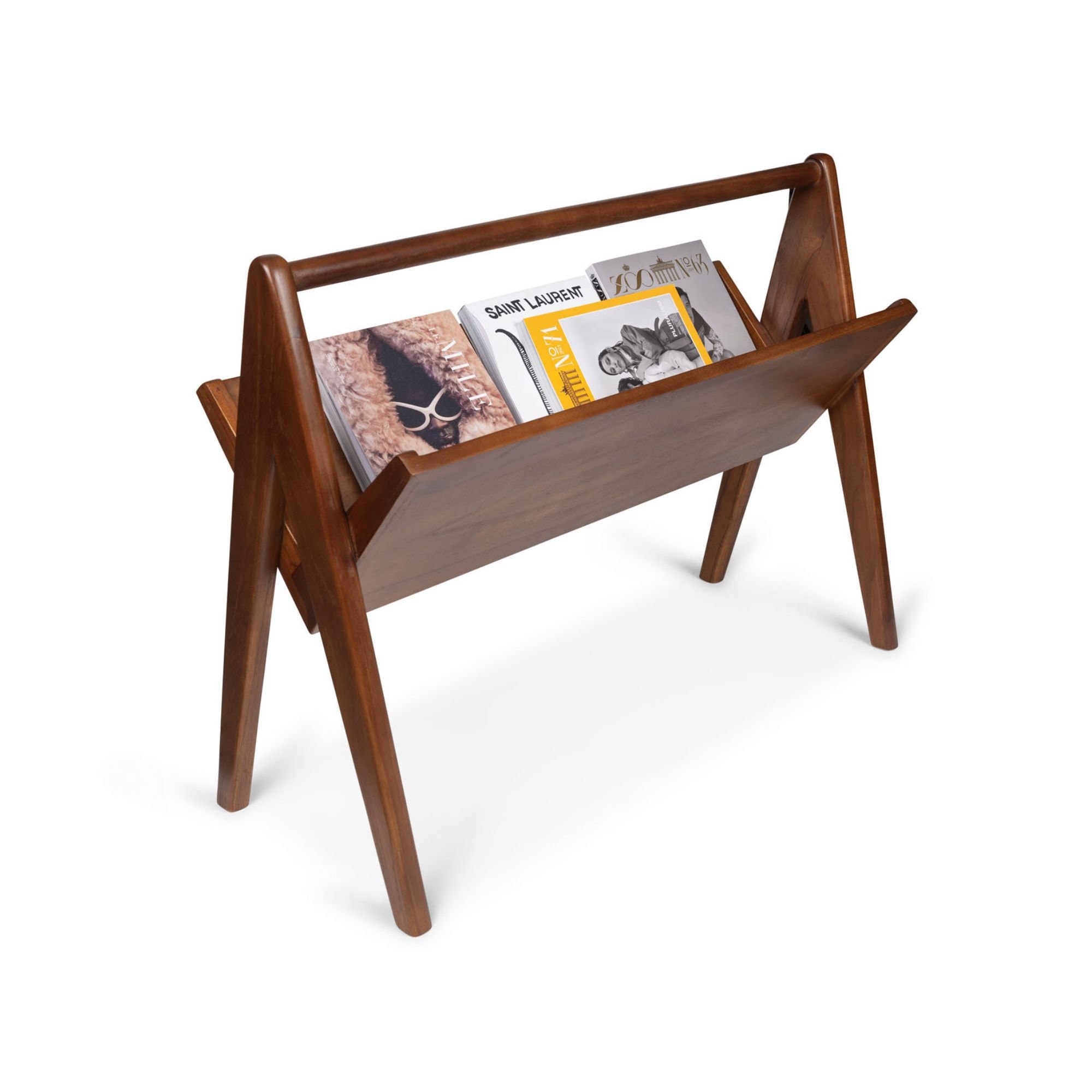 Chandigarh Style Magazine Book Holder Rack Dark Brown, Black, Teak ...