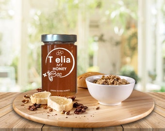 Greek Honey 12 Jars X Telia My Honey Bee Organic Greek Thyme Honey - 1 Carton Box / Free Shipping to Europe
