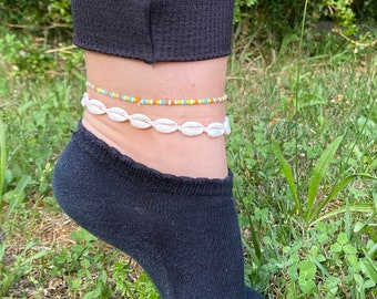 Anklet colorful | Boho style | Beaded anklet with elastic band