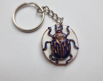 Single Charm Beetle Keychain Keyring Nature Plant Forest Bug Insect Woodland Foraging Folklore Trinkets Forestcore Celestial Bag Charm