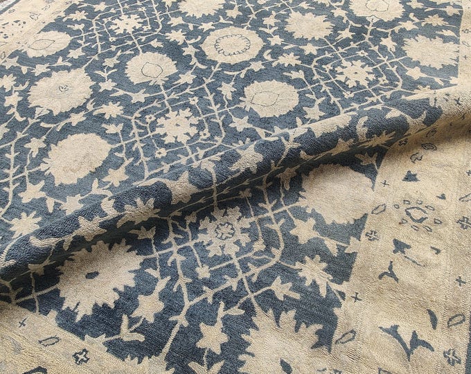 Hand-Tufted Wool Area Rug: Modern Parsian Style, 8x10 Soft Pile
