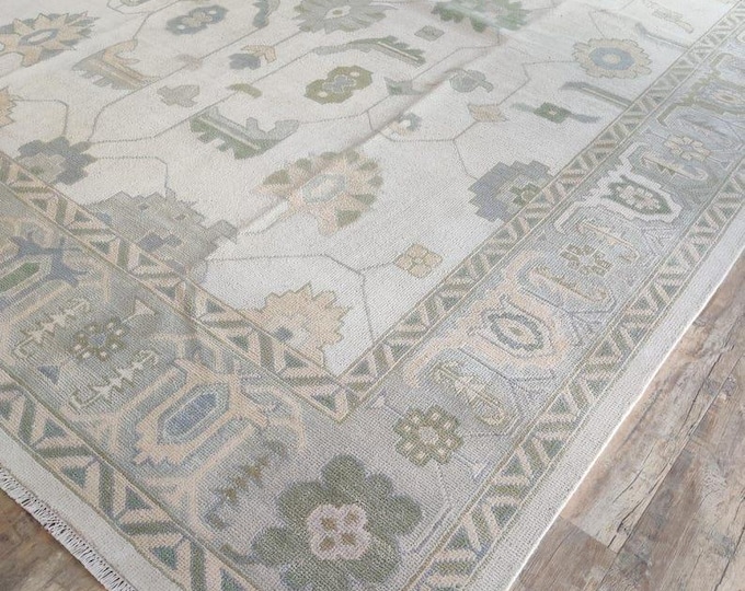 Traditional Turkish Oushak Muted Pastel Oushak Rug, Antique Wool Area Living Bedroom Home decor