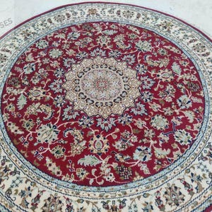 High Quality Nain Persian Rug, Dining Room Living Room Bedroom, 8x8 Round In Any Size Hand-Knotted, Large Area Rug, Traditional Persian Rug,