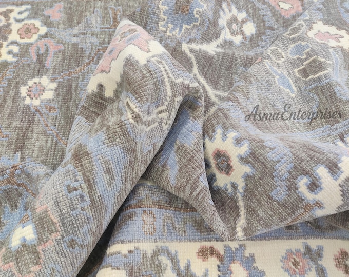 Oushak Rug 9X12 Feet Ready to Ship Turkish Knot Rug, Hand Knotted Antique Pastel Oushak Wool Rug, Large Area Rug For Living & Bedroom Dining