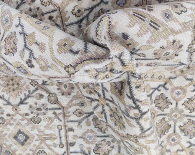 Hand Knotted Turkish Wool Rug 6x9: Vintage Pastel Oriental Area Rug