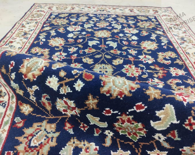 Hand-Knotted Persian Style Wool Rug: Nain Design, Traditional Area Rug