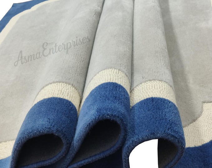 Hand-Tufted Wool Area Rug: Modern Parsian Style, 5x7 Soft Pile