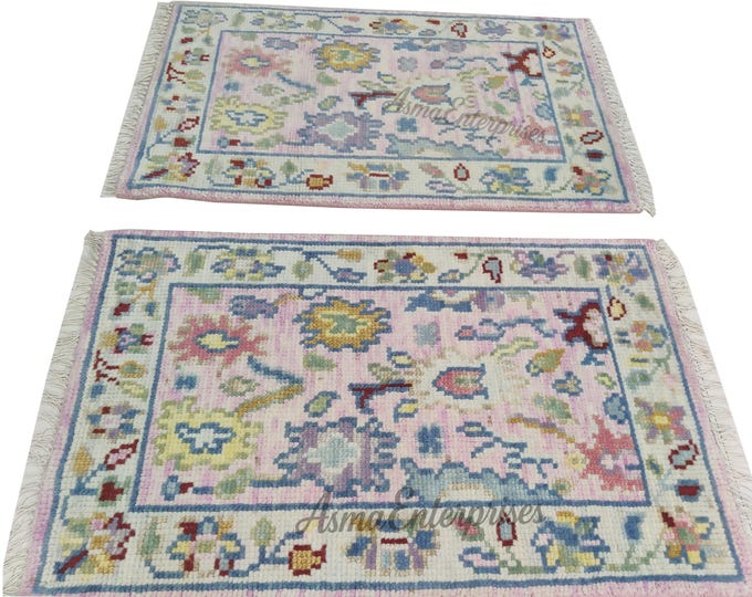 Hand Knotted Oushak Wool Rug: Antique Turkish Style, 2X3 feet | Ready to Ship