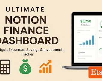 Ultimative Notion Finannet Dashboard | All-in-One Budget, Ausgaben, Ersparnisse & Investition Tracker