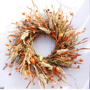  Fall Peony and Pumpkin Wreath Fall Wreaths for Front Door Year  Round Wreath Thanksgiving Decor, Artificial Autumn Wreath with Maple Leaf  Berry Pumpkin Pine-Cone Harvest for Home (15.75 inches) : Home