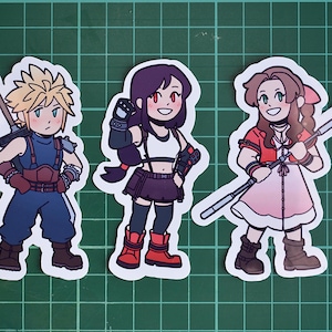 Final Fantasy VII Stickers | Cloud, Tifa, Aerith | FF7 | Cute Character Stickers
