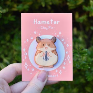 Handmade Hamster Clay Pin