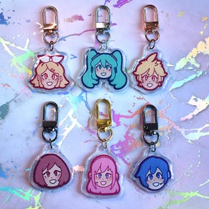 Llaveros Vocaloid / Hatsune Miku, Kagamine Rin, Kagamine Len, Megurine Luka, Kaito, Meiko