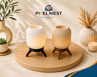 Ręcznie robiona lampa designerska z druku 3D | Podgrzewacz LED | Nowoczesna lampa dekoracyjna | Minimalistyczne oświetlenie otoczenia | Pomysł na prezent
