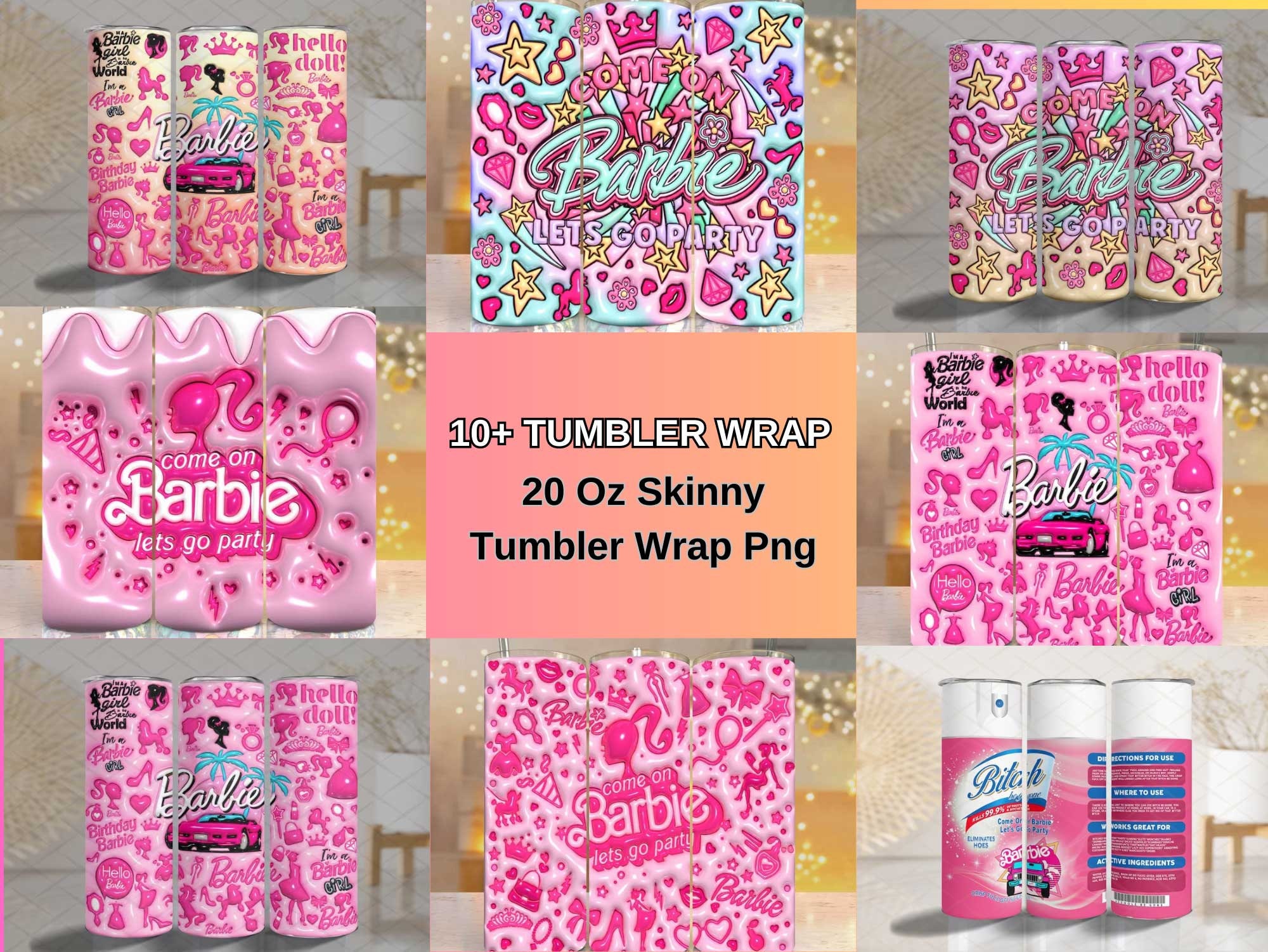 Hot Pink Louis Full Color Skinny Tumbler Wrap - $3.75 : VS