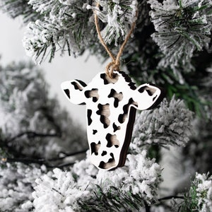 Cow Ornament, Farm Animal, Christmas Decor, Christmas Decoration, Cow Decor, Hanging Ornament