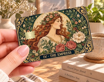 Vinilo decorativo para cartas del Tarot de la Emperatriz, pegatina para tarjeta de crédito con diseño de tarot, calcomanía para cartera con diseño de diosa mística, regalo espiritual de bruja.