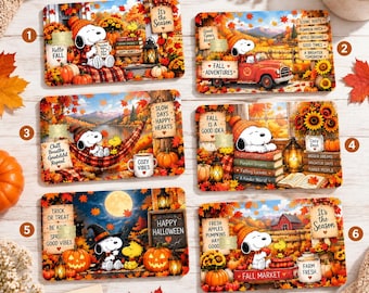 Pegatina para tarjeta con diseño de cachorro otoñal, pegatina para tarjeta de crédito con perro de otoño, calcomanía acogedora para cartera con diseño de cachorro, lindo regalo de Halloween otoñal para amantes de los perros.