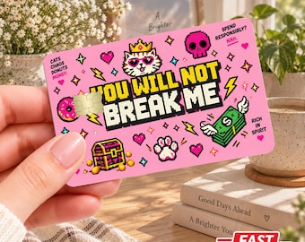 Funda para tarjeta de crédito "No me romperás", regalo para lectores de LitRPG, calcomanía para tarjeta de fantasía, pegatina para cartera inspirada en Dungeon Crawler.