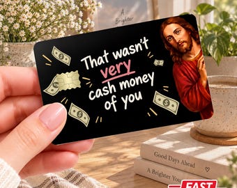 Jesús, eso no fue muy bueno para tu tarjeta de crédito, pegatina divertida cristiana para tarjeta de débito, regalo para billetera con temática religiosa