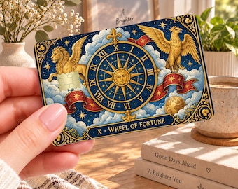 Vinilo para cartas de la Rueda de la Fortuna del Tarot, pegatina mística para tarjeta de crédito del Tarot, calcomanía para cartera de adivina, regalo espiritual