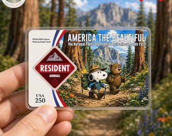 Puppy Camping National Park Pass Sleeve | Anti-Trump Amerika de pashouder, cadeau voor wandelaars
