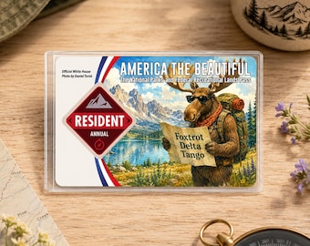Anti-Trump-Nationalparkpasshülle, FDT America Passhülle, Wander-Elch-Design