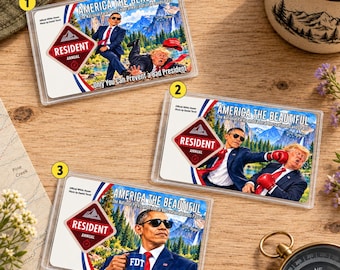Funda para pase de parques nacionales Obama 2028, funda para pase America the Beautiful, regalo divertido de sátira política para excursionistas