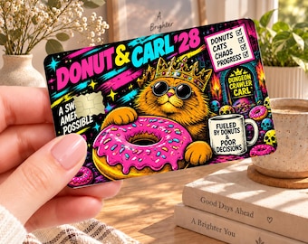 Diseño de tarjeta de crédito de Carl de Dungeon Crawler 2028, pegatina de tarjeta de débito de Princess Donut, regalo para amantes de los libros LitRPG de DCC