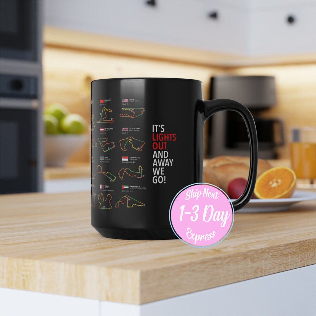 Lights Out 2024 Racing Calendar Black Coffee Mug 15oz. Etsy