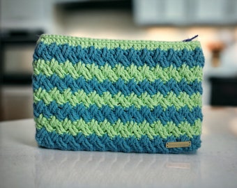 Crochet Clutch Bag: Handmade Cotton Colorful Purse