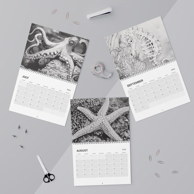 2024 Great Barrier Reef Coloring Calendar Artistic & Uplifting Wall Décor, Great for Children