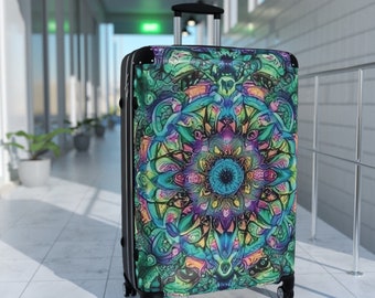 Premium luxury luggage - Mandala -Polycarbonate Suitcase: Stylish, Secure, and Travel-Ready
