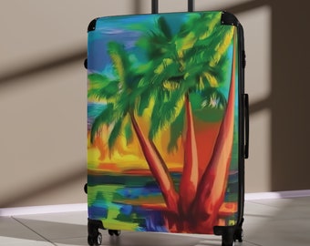 Premium luxury luggage - Crayon Tropical Island Polycarbonate Suitcase: Stylish, Secure, and Travel-Ready