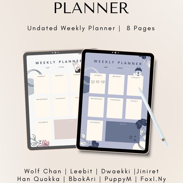 SKZOO Weekly Planner, SKZ Weekly Planner, Planner bundle, Printable, Instant Download, Digital Planner,A4/A5/A3/Letter Size