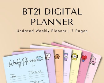 BT21 Weekly Planner Bundle, Kpop Digital Download