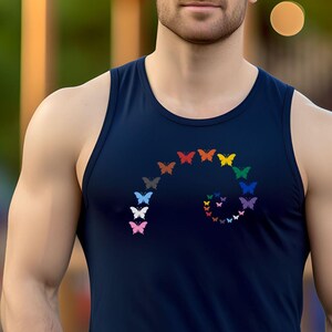 Débardeur papillon Fibonacci avec chemise transformation LGBT Progress Pride aux couleurs de la fierté pour le festival Queer Pride ou l&#39;affirmation de soi, Gay subtil