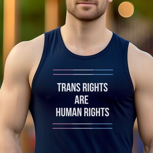 Trans Rights Are Human Rights Tank Top: LGBTQ Pride Protest Shirt