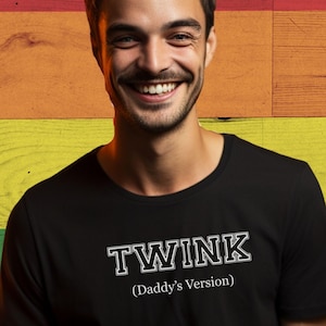 TWINK (Daddy&#39;s Version) Pride T-Shirt: Queer Varsity Tee