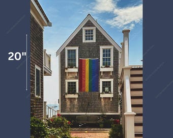 Pride House Provincetown Canvastavla Regnbågsflagga HBTQ Cape Cod Heminredning