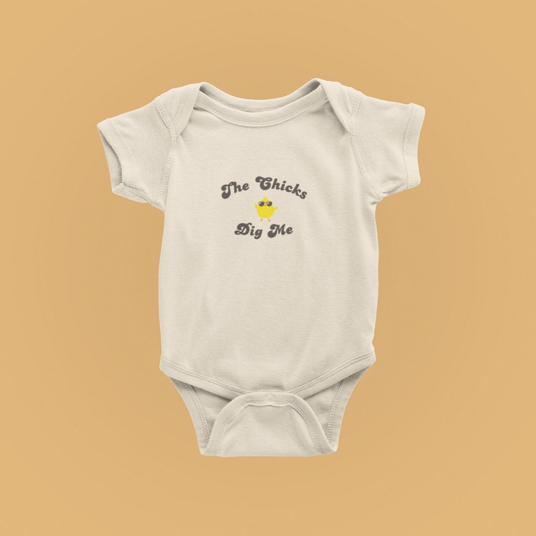 Chicks Dig Me Onesie / Baby Chicken Onesie / Baby Boy Onesie / Boy