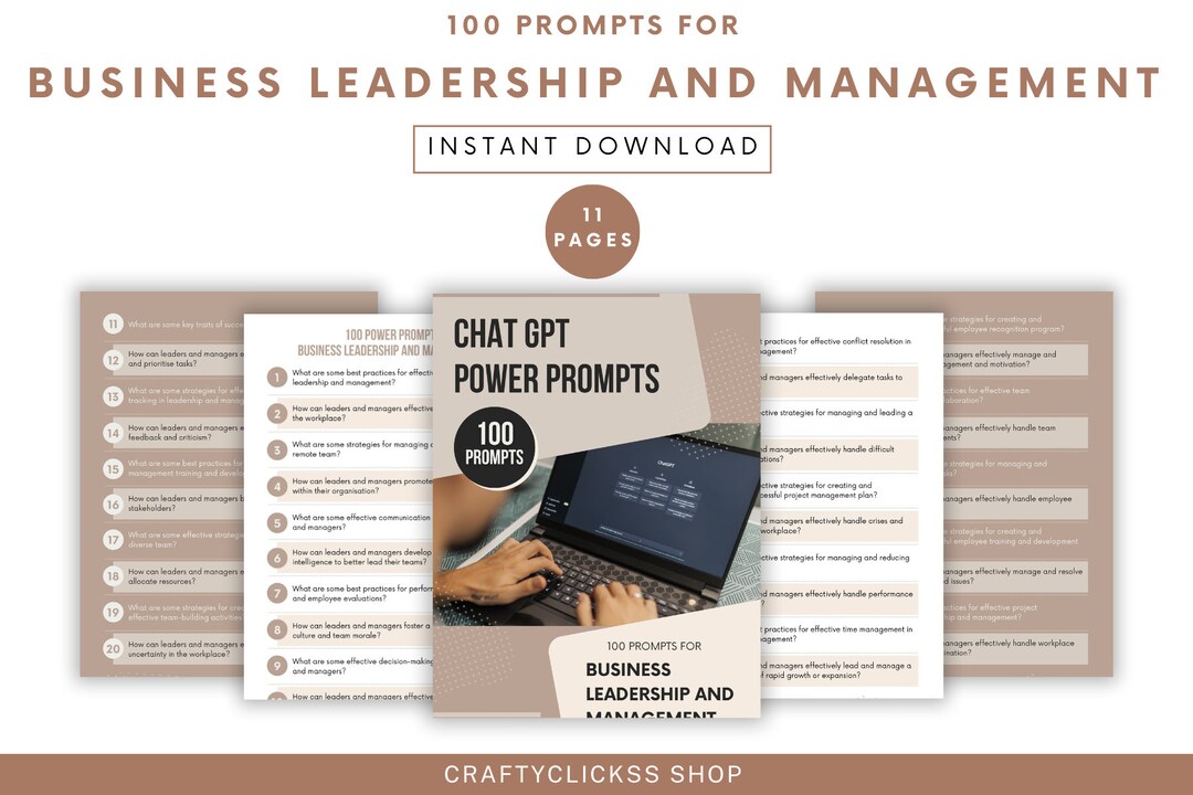 100 Prompts for Leadership & Management Chatgpt Power Prompts - Etsy