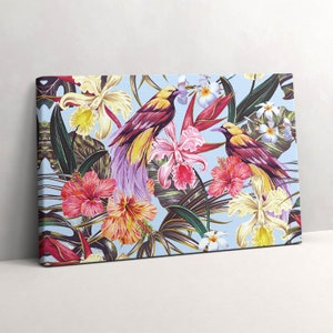 Illustration of Birds on a Branch Canvas, Picture Wall Hanging ...